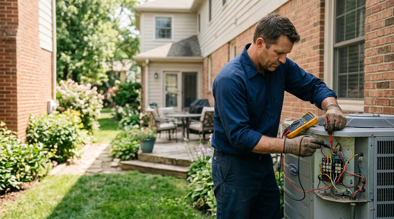 HVAC technician working near Pittsford, MI